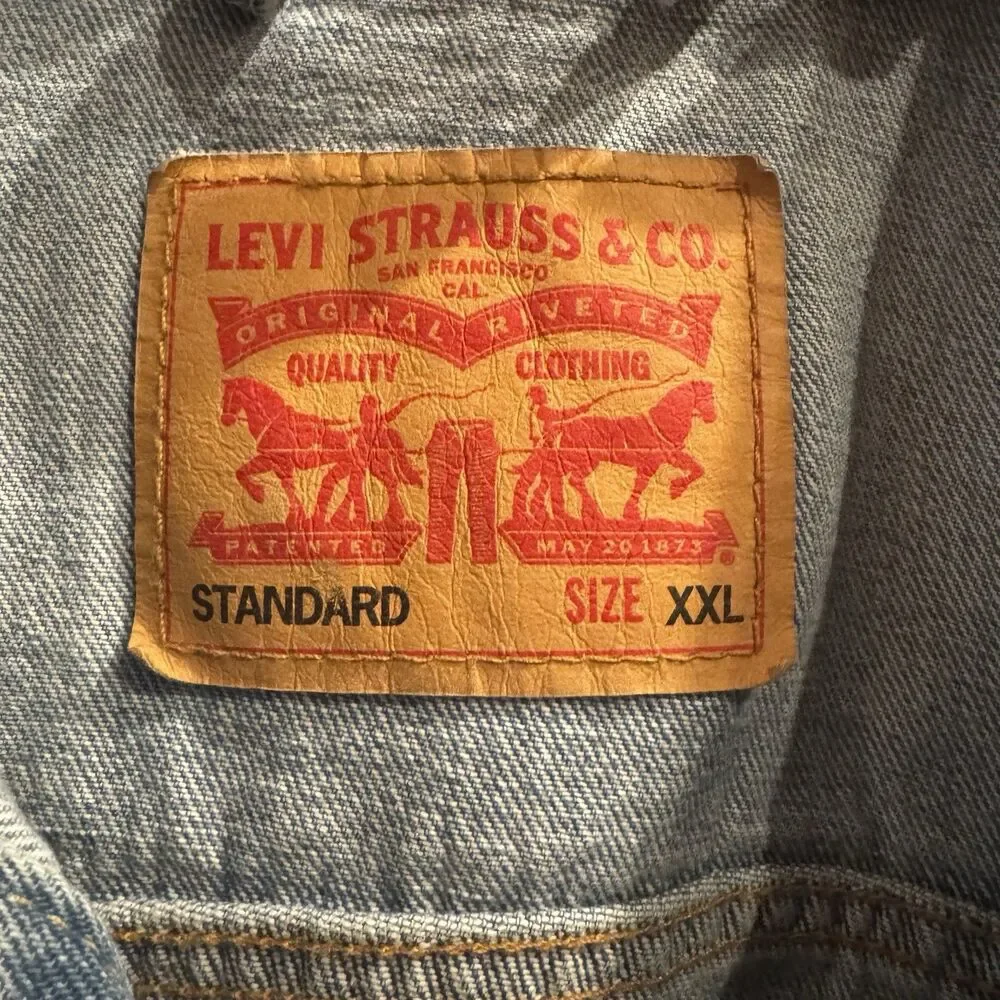 Levi’s Men’s Trucker Denim Standard Jacket Light Wash Button Front XXL NWT